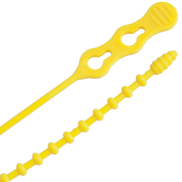 Ancor Reusable Beaded Cable Ties - 12" - Yellow - 15-Pack [199291]
