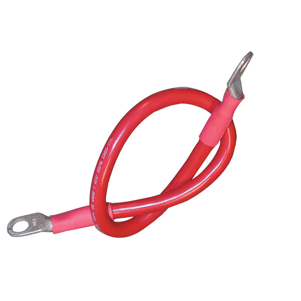 Ancor Battery Cable Assembly, 2 AWG (34mm) Wire, 3/8" (9.5mm) Stud, Red - 48" (121.9cm) [189147]