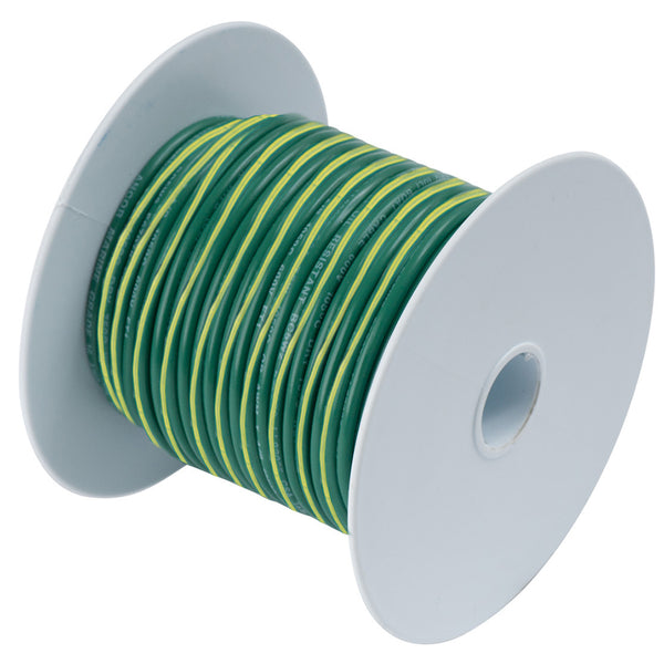 Ancor Green w/Yellow Stripe 10 AWG Tinned Copper Wire - 250' [109325]