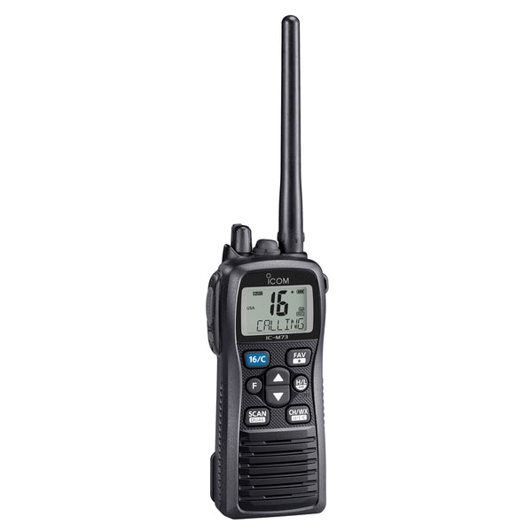 Icom M73 PLUS Handheld VHF - 6W - IPX8 Submersible - Active Noise Canceling, Built-In Voice Recorder [M73 31]