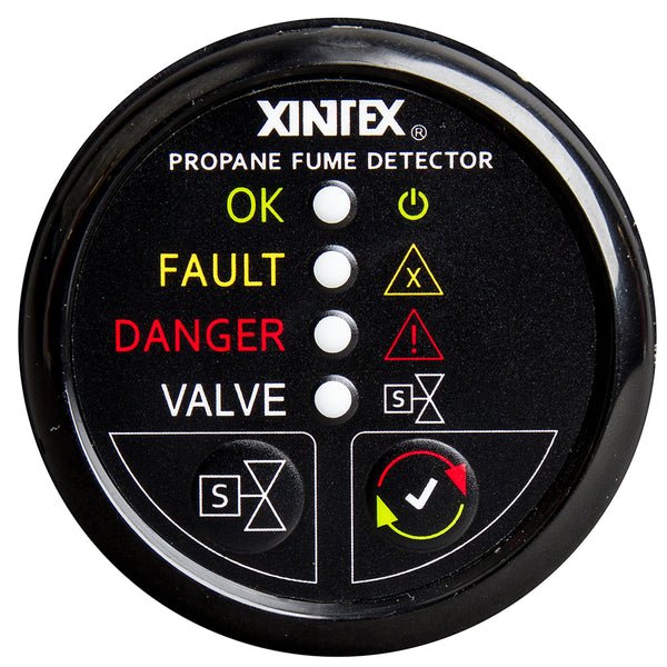 Xintex Propane Fume Detector w/Plastic Sensor & Solenoid Valve - Black Bezel Display [P-1BS-R]