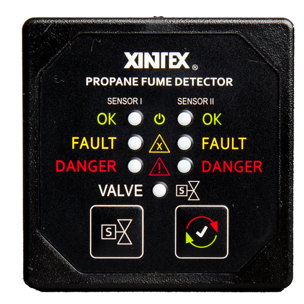 Xintex Propane Fume Detector w/2 Plastic Sensors - No Solenoid Valve - Square Black Bezel Display [P-2BNV-R]