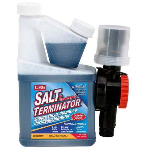 CRC SX32M Salt Terminator Engine Flush, Cleaner  Corrosion Inhibitor w/Mixer Unit - 32 FL Oz [1007976]