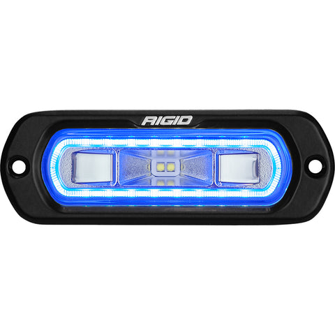 RIGID Industries SR-L Series Marine Spreader Light - Black Flush Mount - White Light w/Blue Halo [52201]