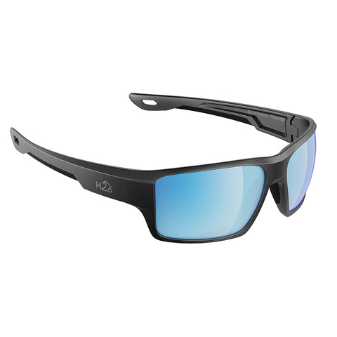 H2Optix Ashore Sunglasses Matt Gun Metal, Grey Blue Flash Mirror Lens Cat. 3 - AntiSalt Coating w/Floatable Cord [H2005]