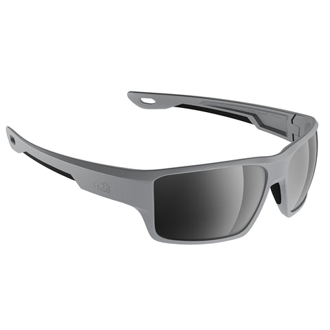 H2Optix Ashore Sunglasses Matt Grey, Grey Silver Flash Mirror Lens Cat. 3 - AntiSalt Coating w/Floatable Cord [H2006]